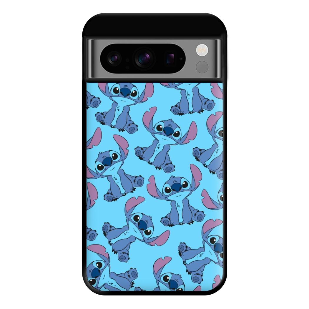 Cute Alien Blue Pattern Phone Case for Google Pixel 8 Pro