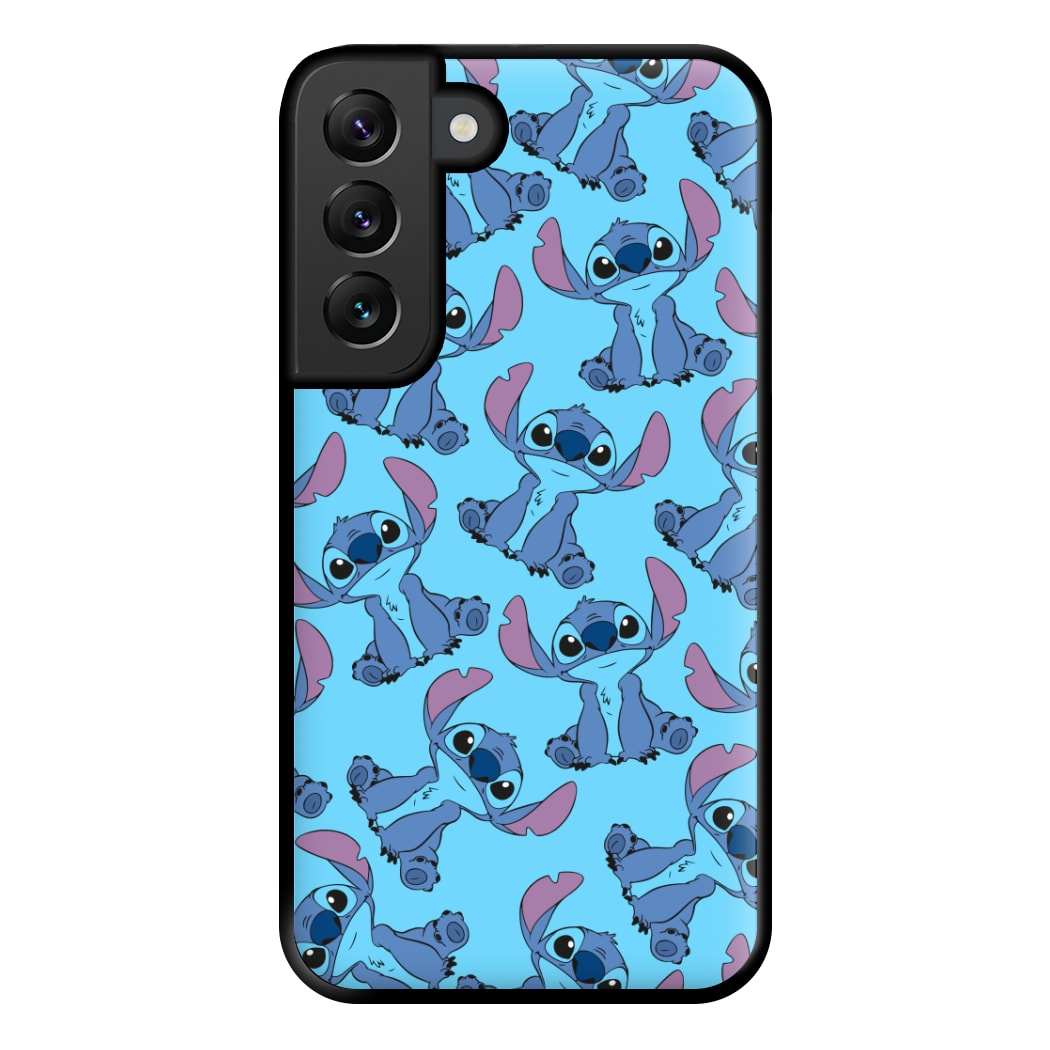 Cute Alien Blue Pattern Phone Case for Galaxy S22 Plus