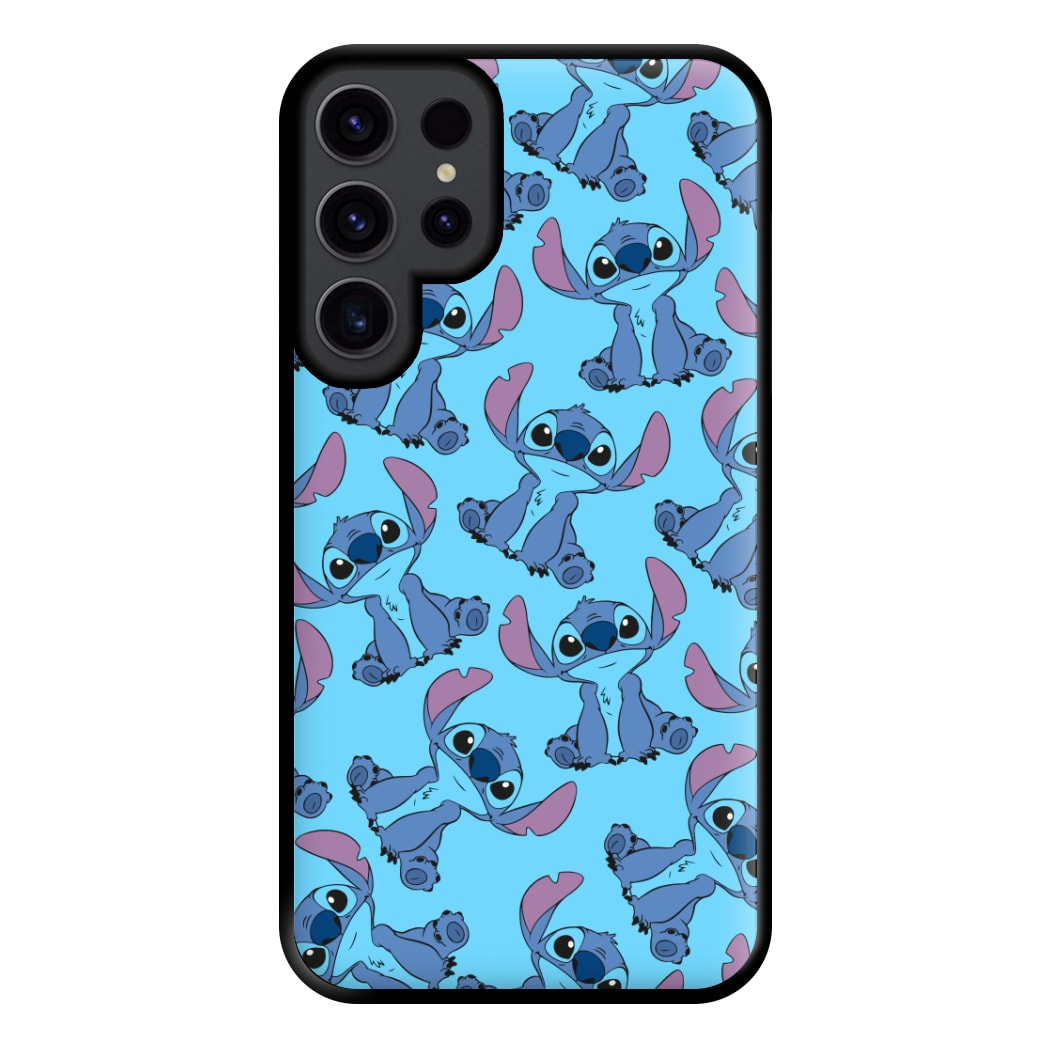 Cute Alien Blue Pattern Phone Case for Galaxy S23 Ultra