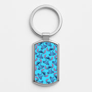 Cute Alien Blue Pattern Luxury Keyring 1