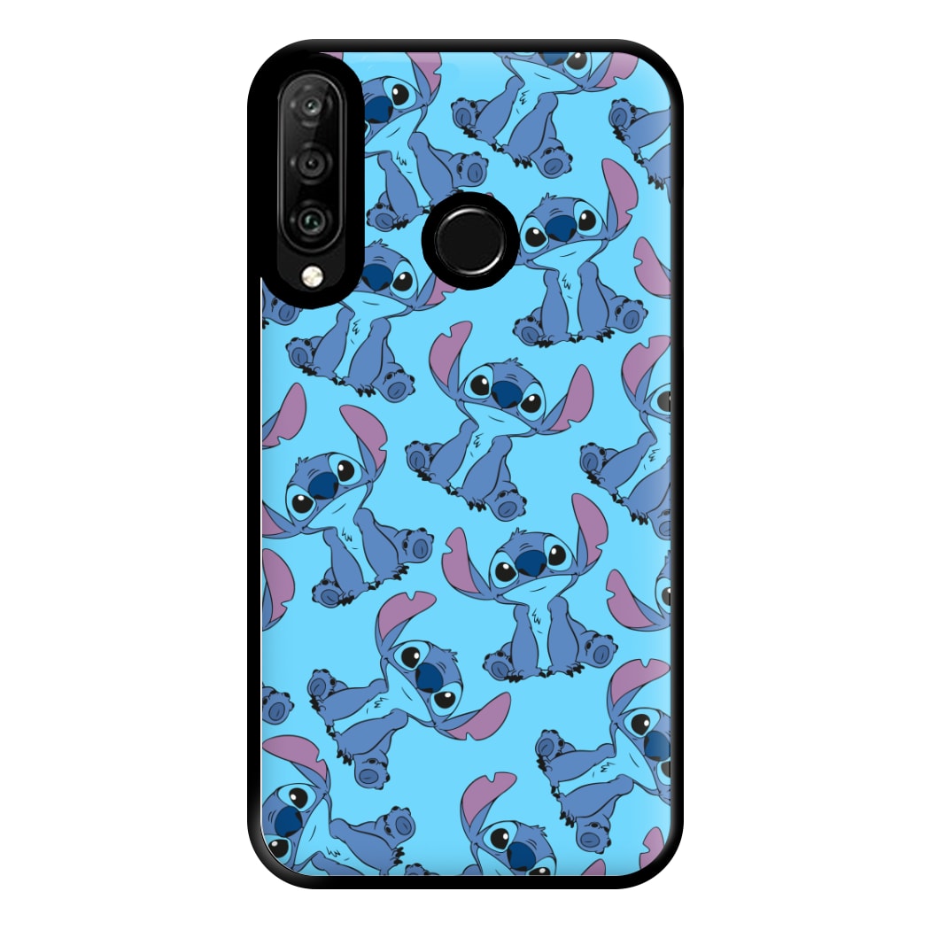 Cute Alien Blue Pattern Phone Case for Huawei P30 Lite