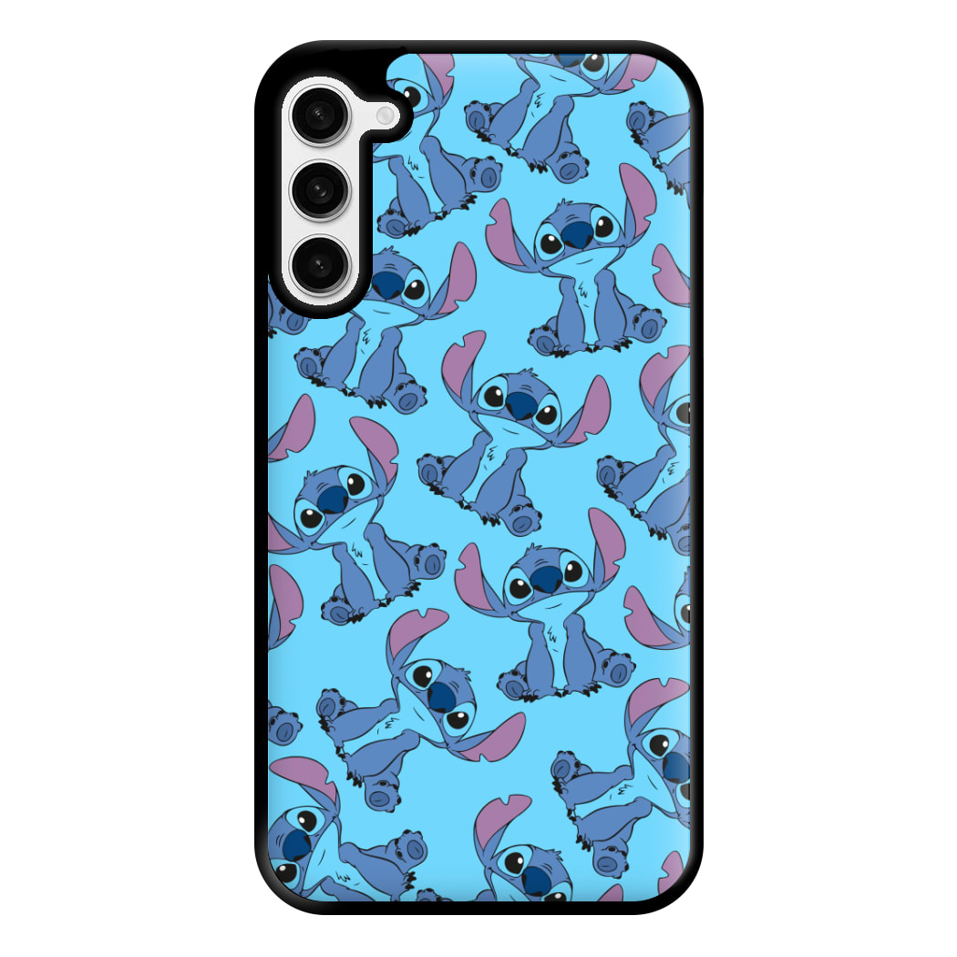 Cute Alien Blue Pattern Phone Case for Galaxy S23 Plus