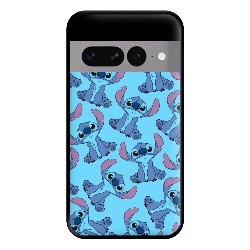 Cute Alien Blue Pattern Phone Case for Google Pixel 7 Pro