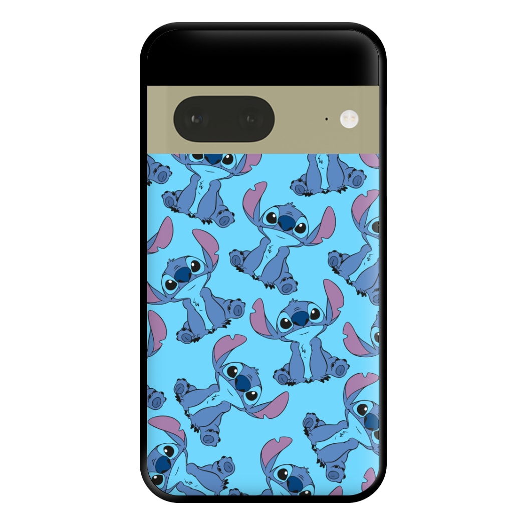 Cute Alien Blue Pattern Phone Case for Google Pixel 7a