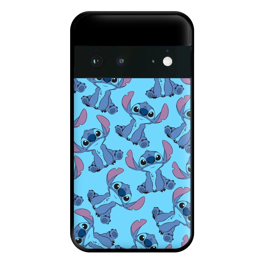 Cute Alien Blue Pattern Phone Case for Google Pixel 6a