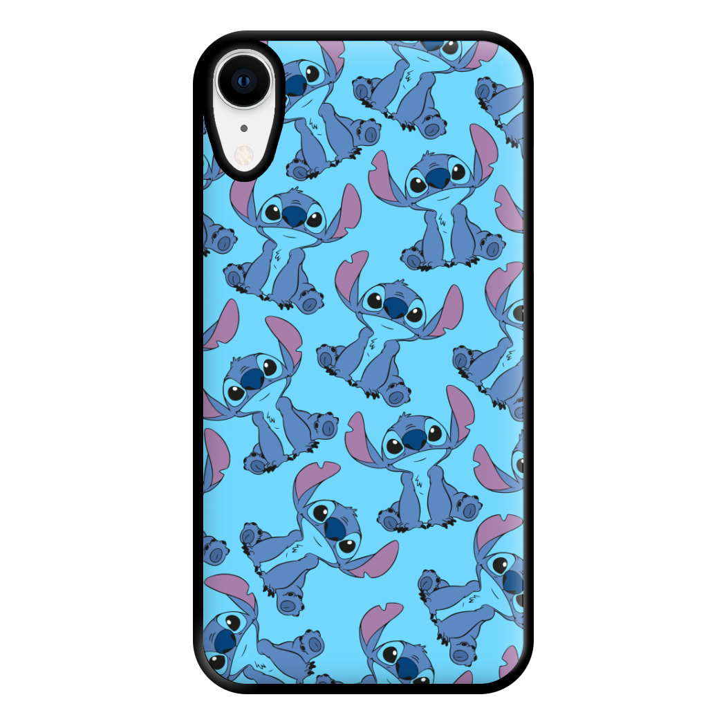 Cute Alien Blue Pattern Phone Case for iPhone XR