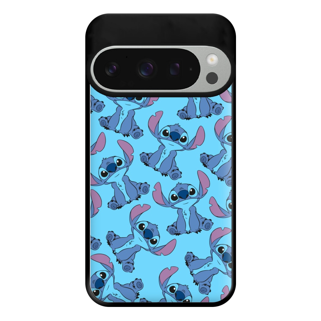 Cute Alien Blue Pattern Phone Case for Google Pixel 9 Pro XL