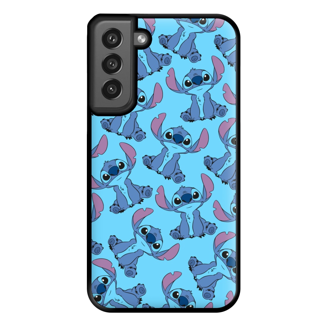 Cute Alien Blue Pattern Phone Case for Galaxy S21FE