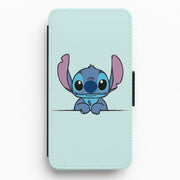 Alien Blue Leaning Flip / Wallet Phone Case 1