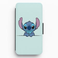 Alien Blue Leaning Flip / Wallet Phone Case