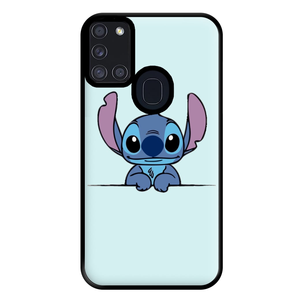 Alien Blue Leaning Phone Case for Galaxy A21s