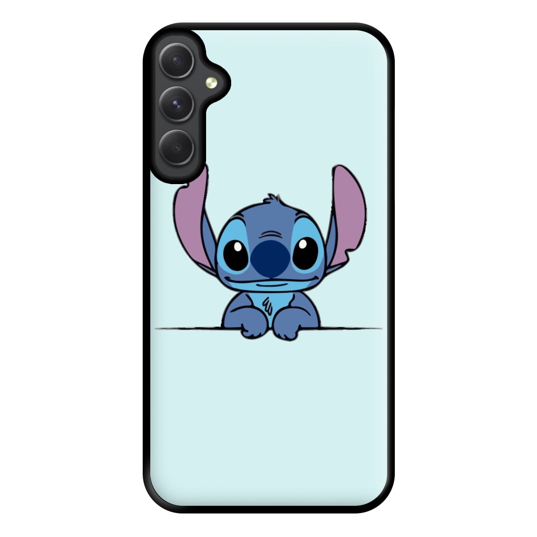 Alien Blue Leaning Phone Case for Galaxy A54