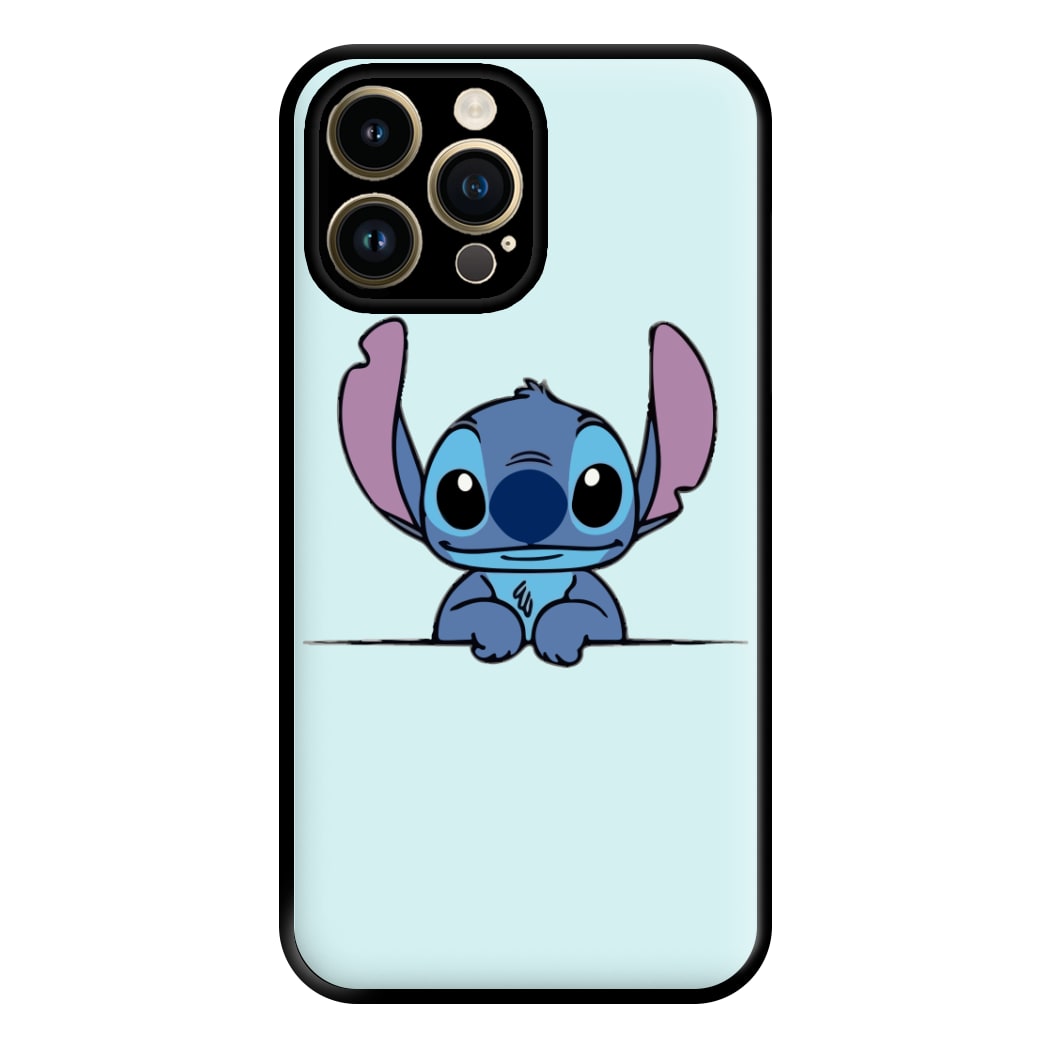 Alien Blue Leaning Phone Case for iPhone 14 Pro Max