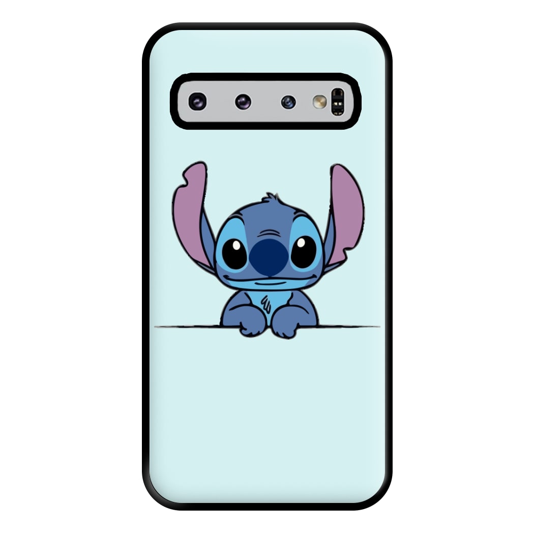 Alien Blue Leaning Phone Case for Galaxy S10 Plus