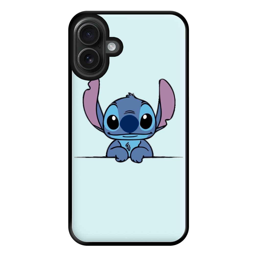 Alien Blue Leaning Phone Case for iPhone 16 Plus