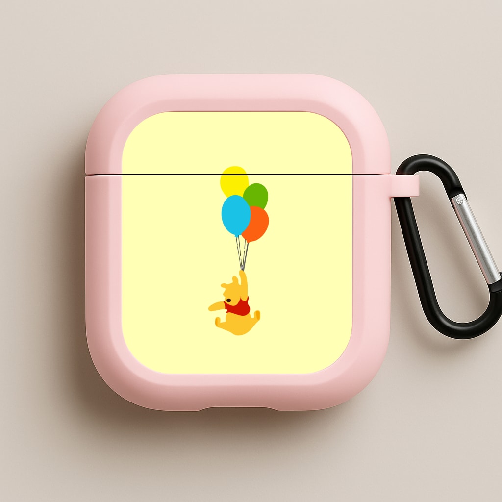 Pooh On Balloons Pink AirPods Case