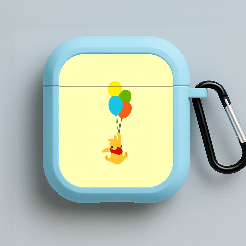 Pooh On Balloons Blue AirPods Case