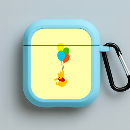 Pooh On Balloons Blue AirPods Case