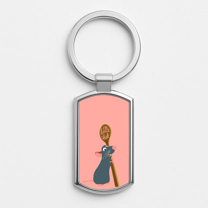 Chef Rat Silver Keyring