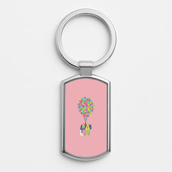 House Up Silver Keyring