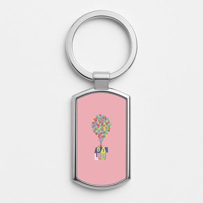 House Up Silver Keyring