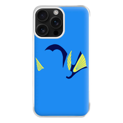 Faceless Blue Fish Phone Case for iPhone 16 Pro Max