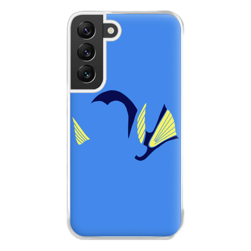 Faceless Blue Fish Phone Case for Galaxy S22 Plus