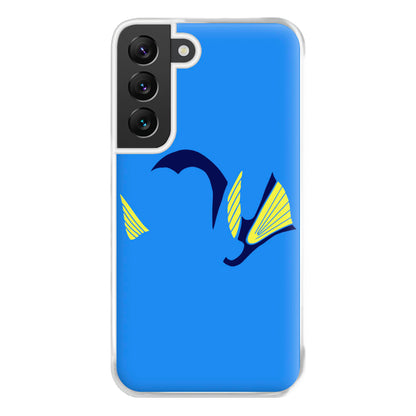 Faceless Blue Fish Phone Case for Galaxy S22 Plus