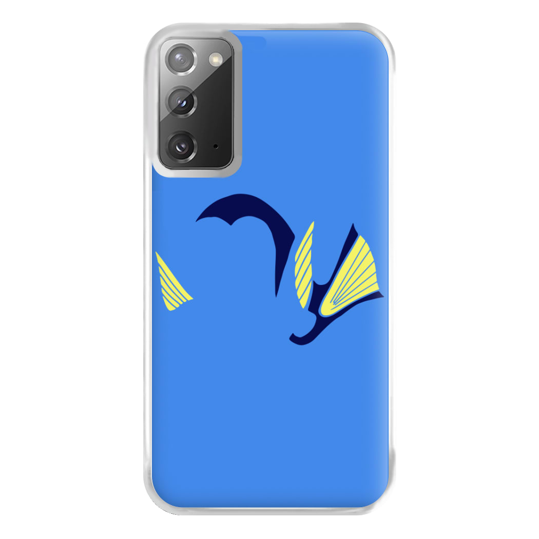 Faceless Blue Fish Phone Case for Galaxy Note 20 Ultra