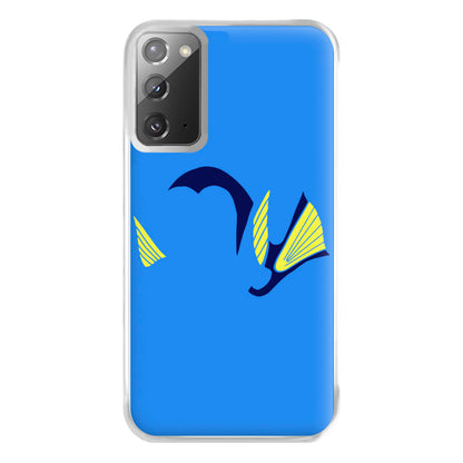 Faceless Blue Fish Phone Case for Galaxy Note 20 Ultra