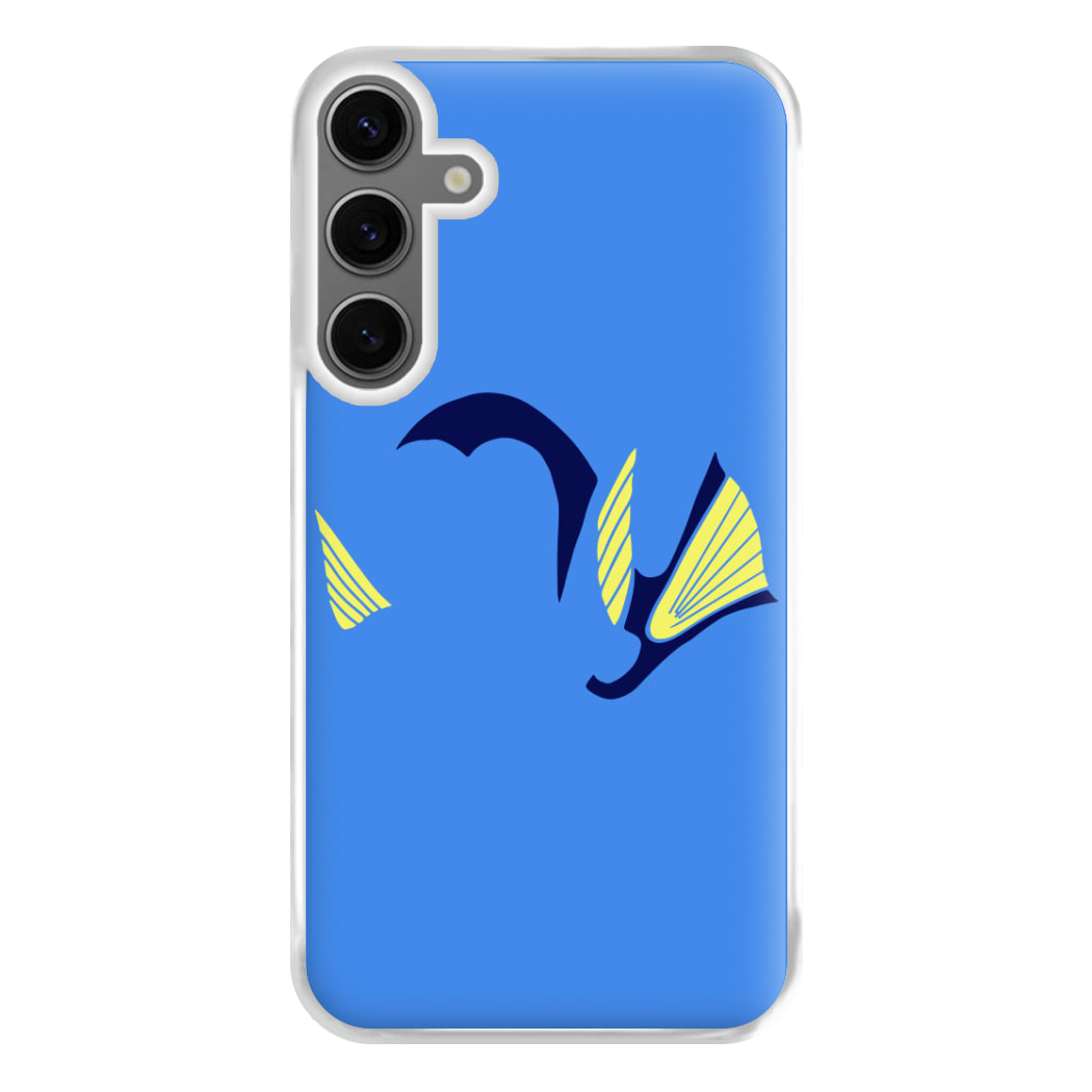 Faceless Blue Fish Phone Case for Galaxy S24FE