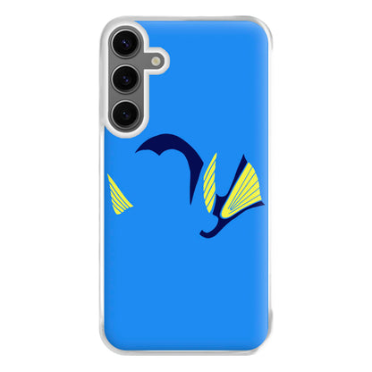 Faceless Blue Fish Phone Case for Galaxy S24FE