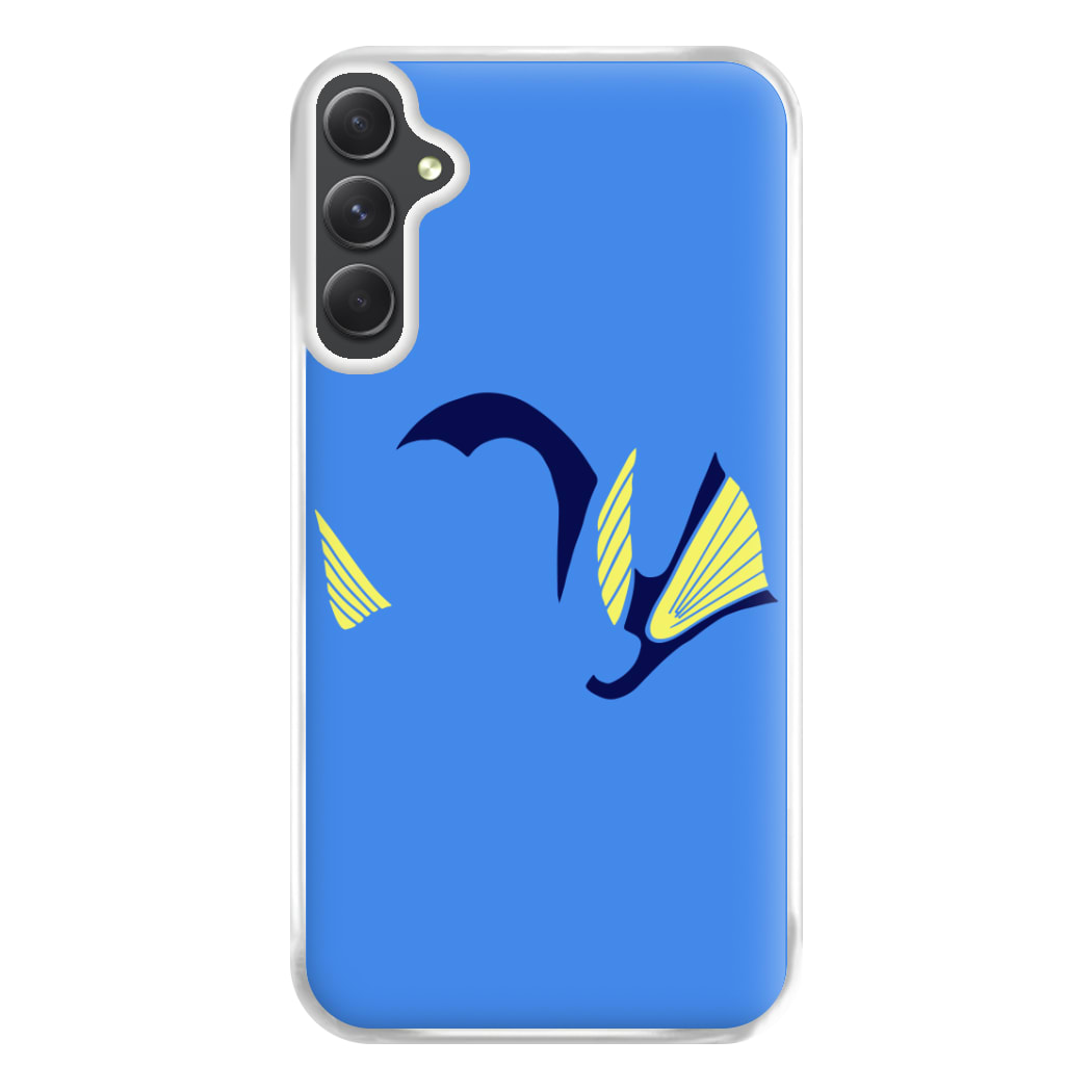 Faceless Blue Fish Phone Case for Galaxy A34