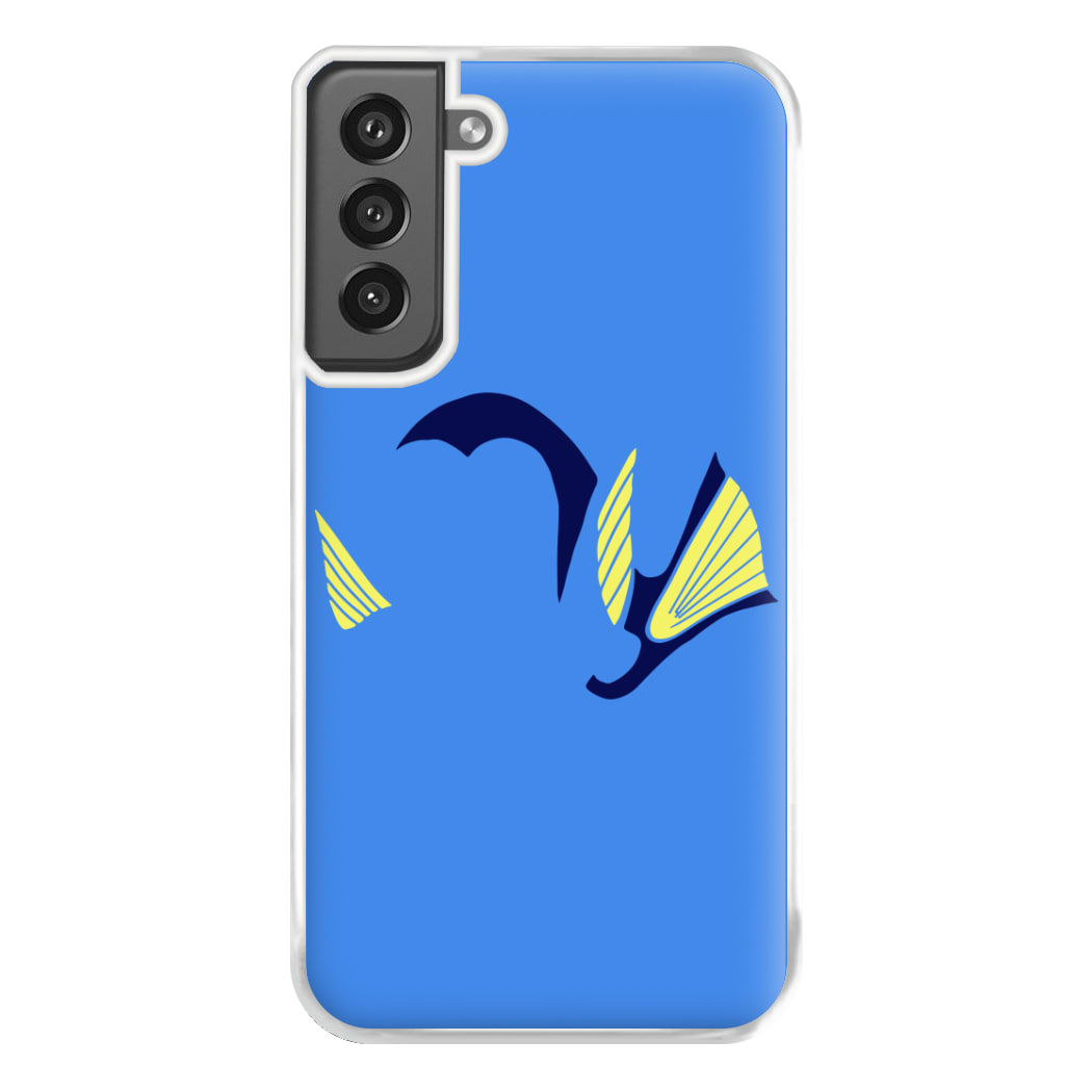 Faceless Blue Fish Phone Case for Galaxy S21FE