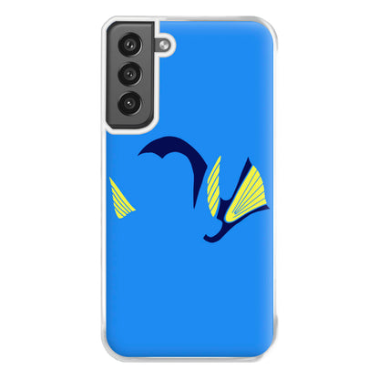 Faceless Blue Fish Phone Case for Galaxy S21FE