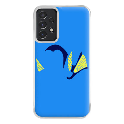 Faceless Blue Fish Phone Case for Galaxy A52 / A52s