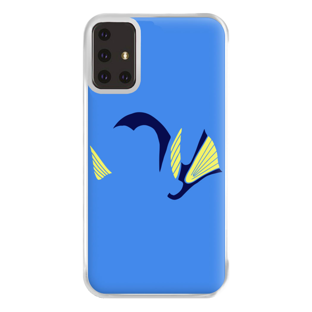 Faceless Blue Fish Phone Case for Galaxy A71