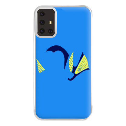 Faceless Blue Fish Phone Case for Galaxy A71