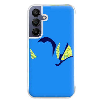 Faceless Blue Fish Phone Case for Galaxy A16