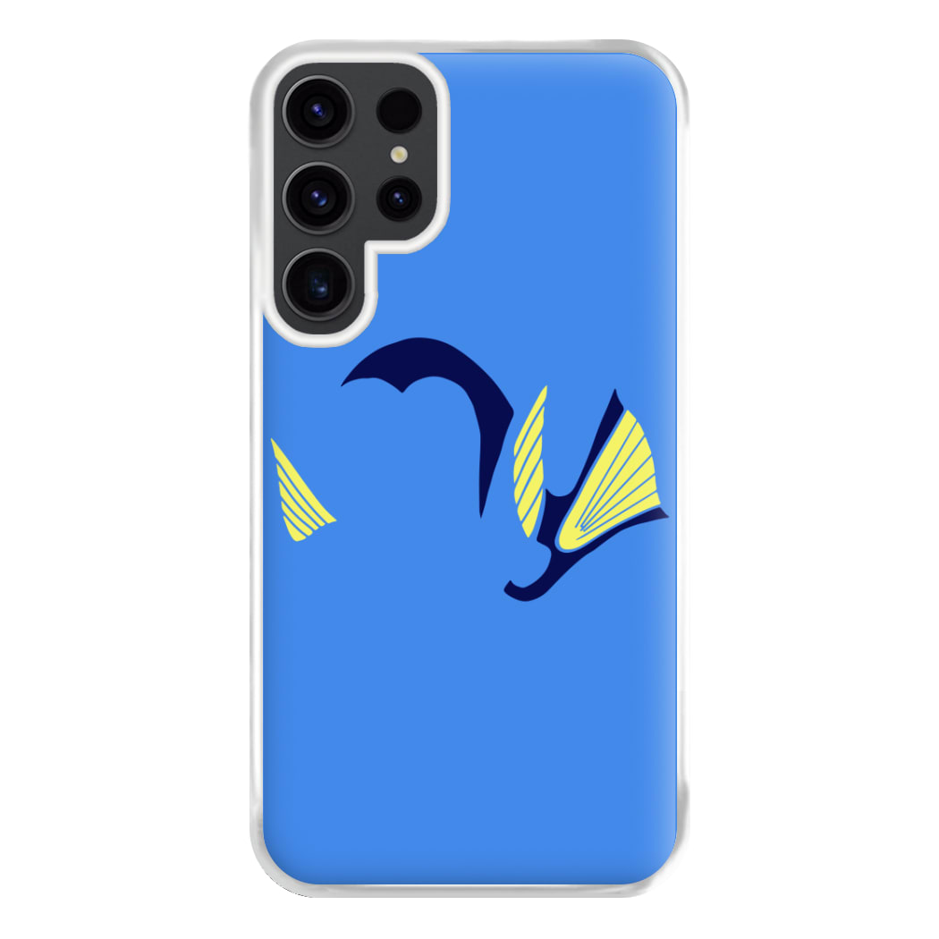 Faceless Blue Fish Phone Case for Galaxy S23 Ultra