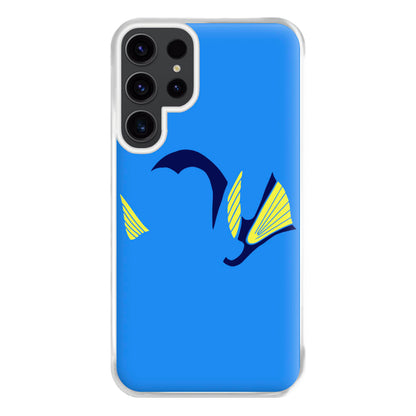 Faceless Blue Fish Phone Case for Galaxy S23 Ultra