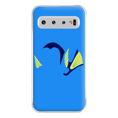 Faceless Blue Fish Phone Case for Galaxy S10 Plus