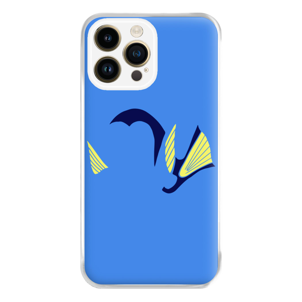 Faceless Blue Fish Phone Case for iPhone 14 Pro Max