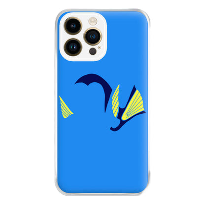 Faceless Blue Fish Phone Case for iPhone 14 Pro Max