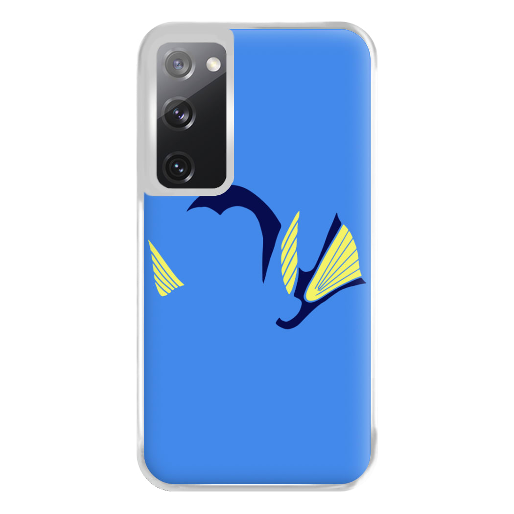 Faceless Blue Fish Phone Case for Galaxy S20FE