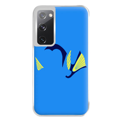 Faceless Blue Fish Phone Case for Galaxy S20FE