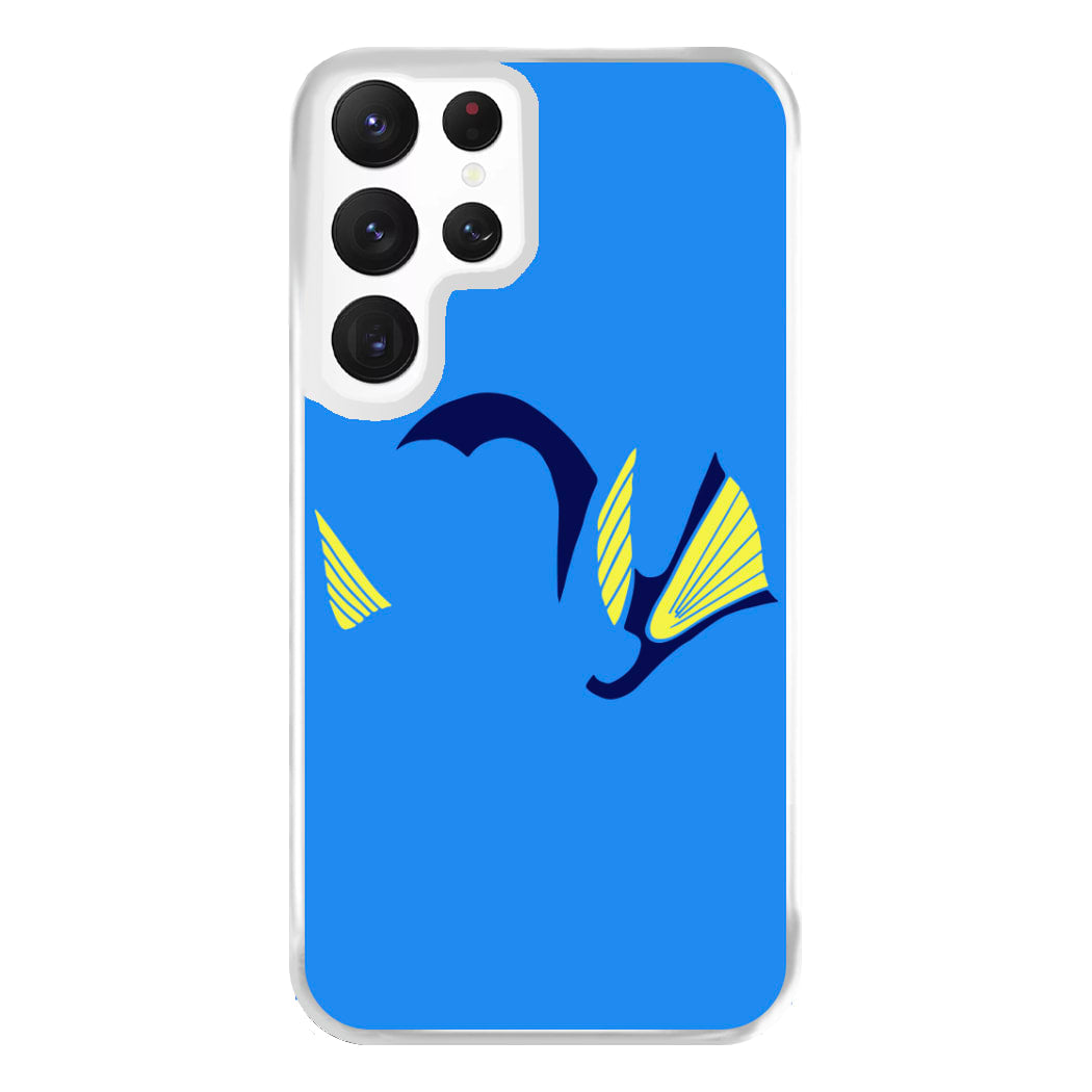 Faceless Blue Fish Phone Case for Galaxy S22 Ultra