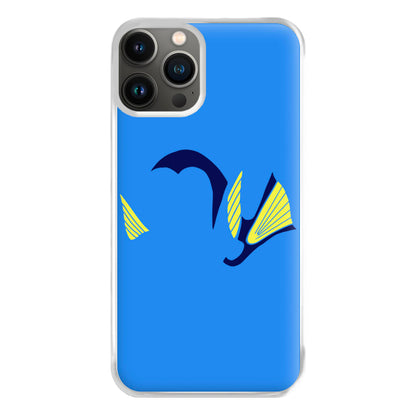 Faceless Blue Fish Phone Case for iPhone 13 Pro Max