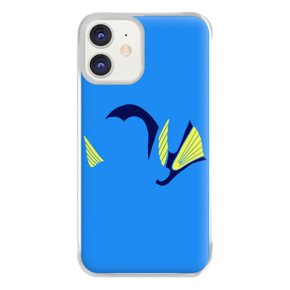 Faceless Blue Fish Phone Case for iPhone 12 / 12 Pro