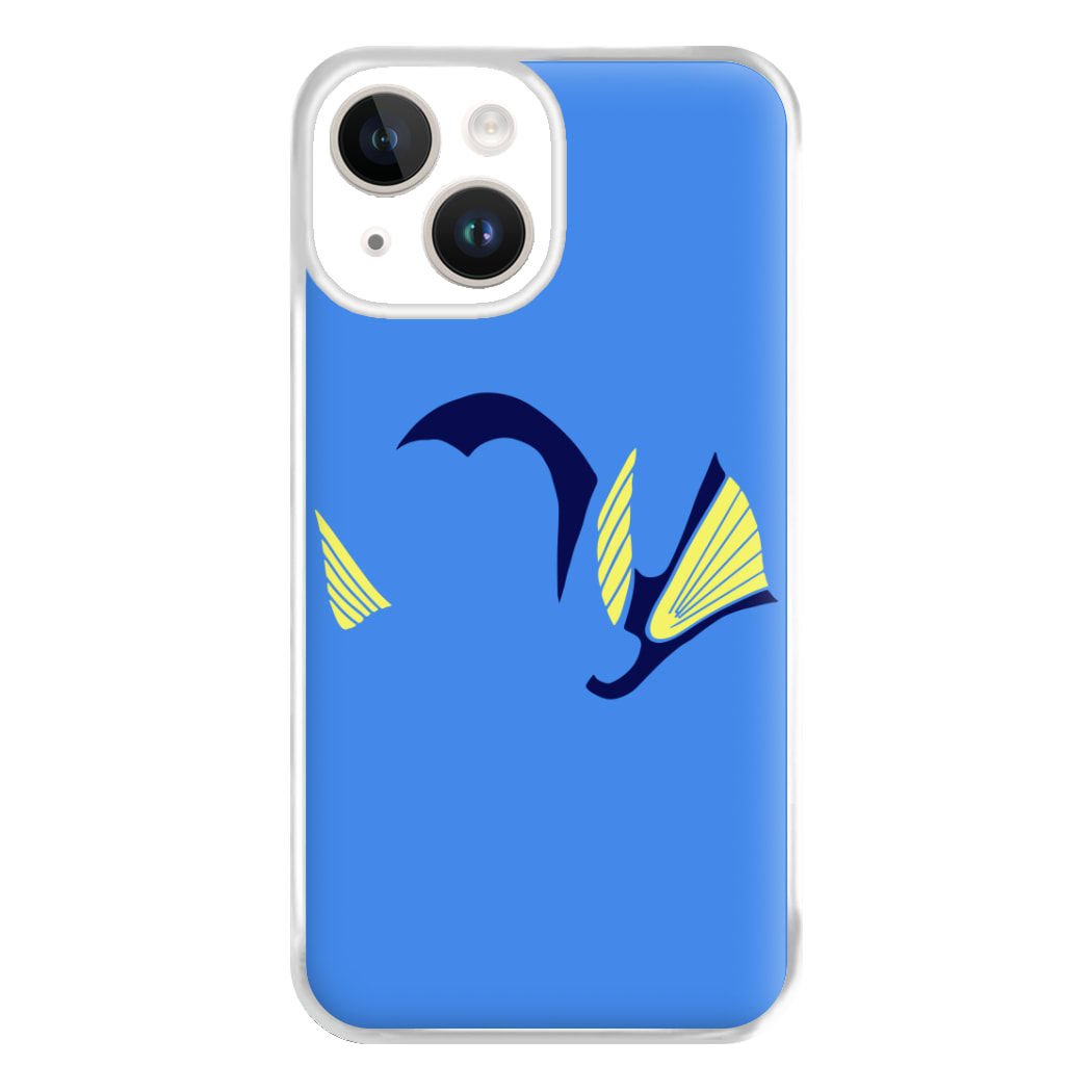 Faceless Blue Fish Phone Case for iPhone 14